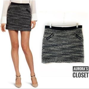 Rebecca Taylor 6 Gray Boucle Mini Skirt Zip Tweed